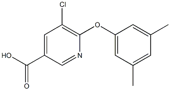 5-chloro-6-(3,5-dimethylphenoxy)pyridine-3-carboxylic acid Struktur