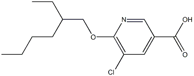 5-chloro-6-[(2-ethylhexyl)oxy]pyridine-3-carboxylic acid Struktur