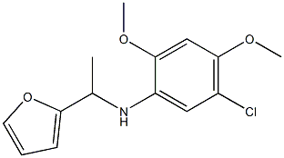 5-chloro-N-[1-(furan-2-yl)ethyl]-2,4-dimethoxyaniline Struktur