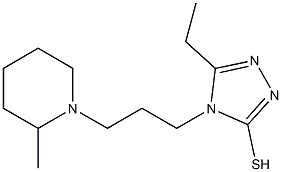 5-ethyl-4-[3-(2-methylpiperidin-1-yl)propyl]-4H-1,2,4-triazole-3-thiol Struktur