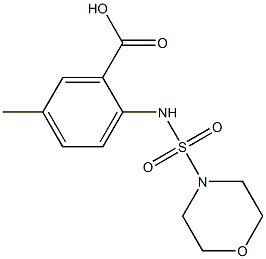 5-methyl-2-[(morpholine-4-sulfonyl)amino]benzoic acid Struktur