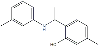 5-methyl-2-{1-[(3-methylphenyl)amino]ethyl}phenol Struktur