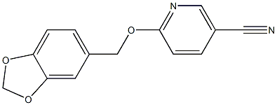 6-(1,3-benzodioxol-5-ylmethoxy)nicotinonitrile Struktur