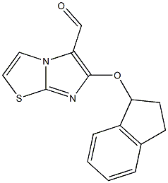 6-(2,3-dihydro-1H-inden-1-yloxy)imidazo[2,1-b][1,3]thiazole-5-carbaldehyde Struktur