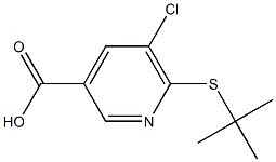 6-(tert-butylsulfanyl)-5-chloropyridine-3-carboxylic acid Struktur