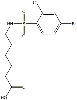 6-[(4-bromo-2-chlorobenzene)sulfonamido]hexanoic acid Struktur