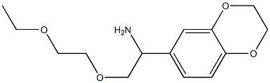 6-[1-amino-2-(2-ethoxyethoxy)ethyl]-2,3-dihydro-1,4-benzodioxine Struktur