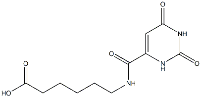 6-{[(2,6-dioxo-1,2,3,6-tetrahydropyrimidin-4-yl)carbonyl]amino}hexanoic acid Struktur