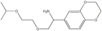 6-{1-amino-2-[2-(propan-2-yloxy)ethoxy]ethyl}-2,3-dihydro-1,4-benzodioxine Struktur