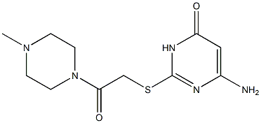 6-amino-2-{[2-(4-methylpiperazin-1-yl)-2-oxoethyl]sulfanyl}-3,4-dihydropyrimidin-4-one Struktur