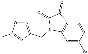 6-bromo-1-[(5-methyl-1,2-oxazol-3-yl)methyl]-2,3-dihydro-1H-indole-2,3-dione Struktur