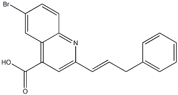 6-bromo-2-[(1E)-3-phenylprop-1-enyl]quinoline-4-carboxylic acid Struktur