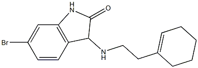 6-bromo-3-{[2-(cyclohex-1-en-1-yl)ethyl]amino}-2,3-dihydro-1H-indol-2-one Struktur