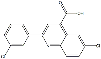 6-chloro-2-(3-chlorophenyl)quinoline-4-carboxylic acid Struktur