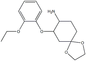 7-(2-ethoxyphenoxy)-1,4-dioxaspiro[4.5]dec-8-ylamine Struktur