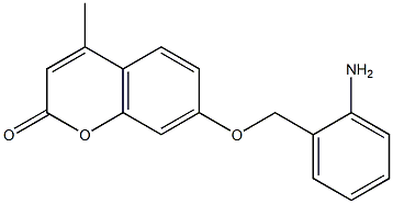 7-[(2-aminophenyl)methoxy]-4-methyl-2H-chromen-2-one Struktur