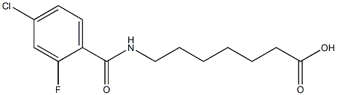 7-[(4-chloro-2-fluorophenyl)formamido]heptanoic acid Struktur