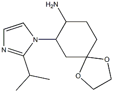 7-[2-(propan-2-yl)-1H-imidazol-1-yl]-1,4-dioxaspiro[4.5]decan-8-amine Struktur