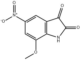 7-methoxy-5-nitro-2,3-dihydro-1H-indole-2,3-dione Struktur