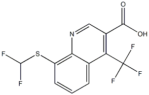 8-[(difluoromethyl)thio]-4-(trifluoromethyl)quinoline-3-carboxylic acid Struktur