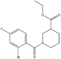 ethyl 1-[(2-bromo-4-fluorophenyl)carbonyl]piperidine-3-carboxylate Struktur