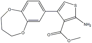 methyl 2-amino-4-(3,4-dihydro-2H-1,5-benzodioxepin-7-yl)thiophene-3-carboxylate Struktur