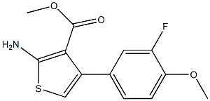 methyl 2-amino-4-(3-fluoro-4-methoxyphenyl)thiophene-3-carboxylate Struktur