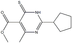 methyl 2-cyclopentyl-4-methyl-6-thioxo-1,6-dihydropyrimidine-5-carboxylate Struktur