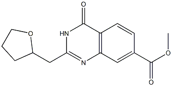 methyl 4-oxo-2-(tetrahydrofuran-2-ylmethyl)-3,4-dihydroquinazoline-7-carboxylate Struktur