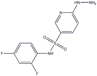 N-(2,4-difluorophenyl)-6-hydrazinylpyridine-3-sulfonamide Struktur