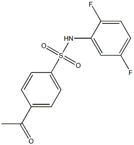 N-(2,5-difluorophenyl)-4-acetylbenzene-1-sulfonamide Struktur