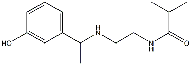 N-(2-{[1-(3-hydroxyphenyl)ethyl]amino}ethyl)-2-methylpropanamide Struktur