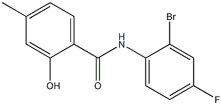 N-(2-bromo-4-fluorophenyl)-2-hydroxy-4-methylbenzamide Struktur