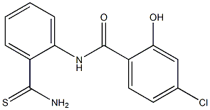 N-(2-carbamothioylphenyl)-4-chloro-2-hydroxybenzamide Struktur