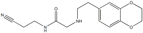 N-(2-cyanoethyl)-2-{[2-(2,3-dihydro-1,4-benzodioxin-6-yl)ethyl]amino}acetamide Struktur