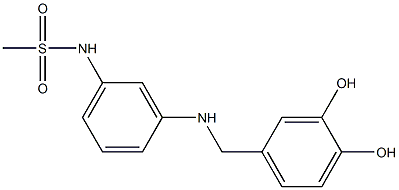 N-(3-{[(3,4-dihydroxyphenyl)methyl]amino}phenyl)methanesulfonamide Struktur