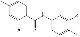 N-(3-chloro-4-fluorophenyl)-2-hydroxy-4-methylbenzamide Struktur