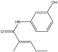 N-(3-hydroxyphenyl)-2-methylpent-2-enamide Struktur