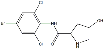 N-(4-bromo-2,6-dichlorophenyl)-4-hydroxypyrrolidine-2-carboxamide Struktur