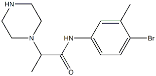 N-(4-bromo-3-methylphenyl)-2-(piperazin-1-yl)propanamide Struktur