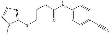 N-(4-cyanophenyl)-4-[(1-methyl-1H-1,2,3,4-tetrazol-5-yl)sulfanyl]butanamide Struktur