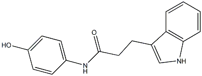 N-(4-hydroxyphenyl)-3-(1H-indol-3-yl)propanamide Struktur