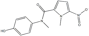 N-(4-hydroxyphenyl)-N,1-dimethyl-5-nitro-1H-pyrrole-2-carboxamide Struktur