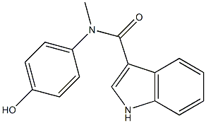 N-(4-hydroxyphenyl)-N-methyl-1H-indole-3-carboxamide Struktur