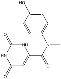 N-(4-hydroxyphenyl)-N-methyl-2,6-dioxo-1,2,3,6-tetrahydropyrimidine-4-carboxamide Struktur