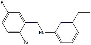 N-[(2-bromo-5-fluorophenyl)methyl]-3-ethylaniline Struktur