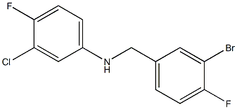 N-[(3-bromo-4-fluorophenyl)methyl]-3-chloro-4-fluoroaniline Struktur