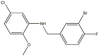 N-[(3-bromo-4-fluorophenyl)methyl]-5-chloro-2-methoxyaniline Struktur