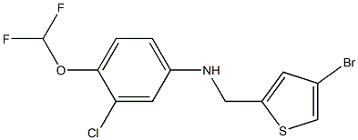 N-[(4-bromothiophen-2-yl)methyl]-3-chloro-4-(difluoromethoxy)aniline Struktur