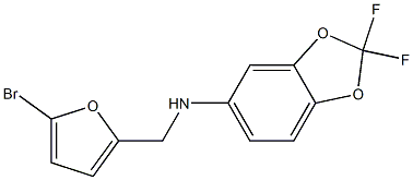 N-[(5-bromofuran-2-yl)methyl]-2,2-difluoro-2H-1,3-benzodioxol-5-amine Struktur